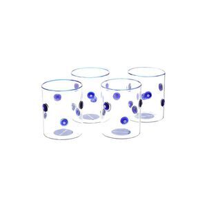 Jonathan Adler Set Of 4 Boxed Dottie Rocks Glassware, Blue